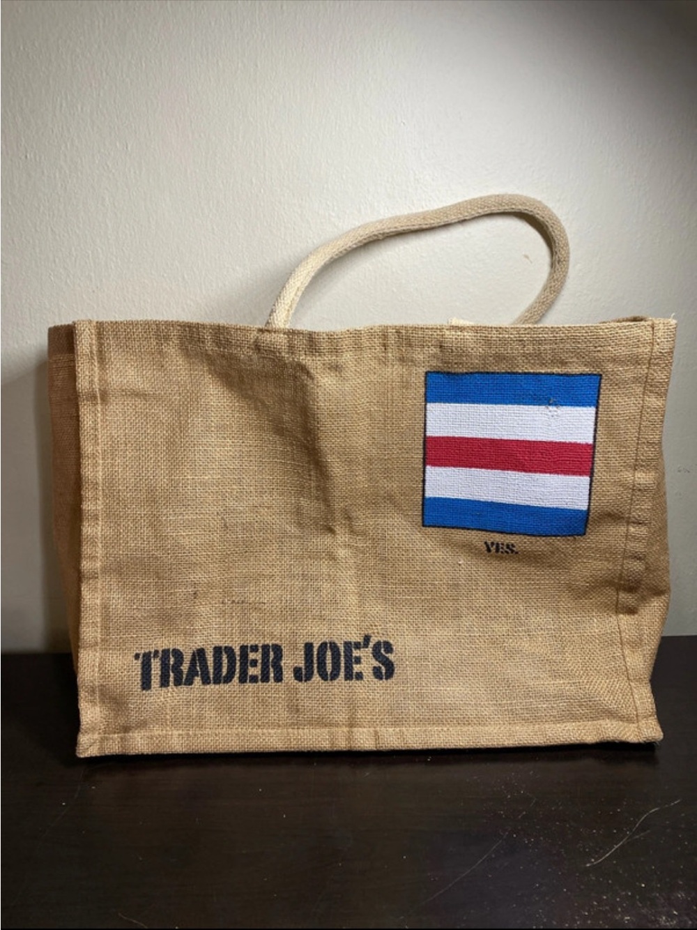 Trader Joe’s Burlap Nautical Flag Tote Bag